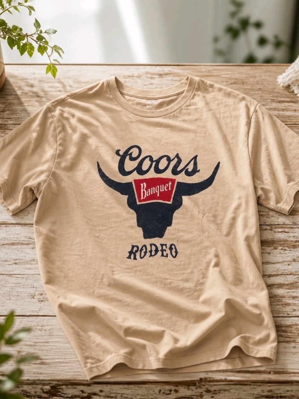 Coors Banquet Rodeo Graphic Tee - Beige